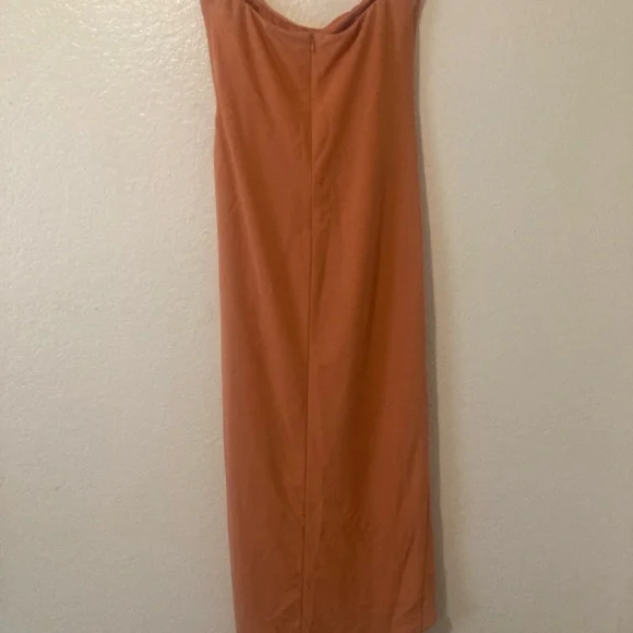 Chic Terracotta Draped Maxi Dress - Picture 2 of 4